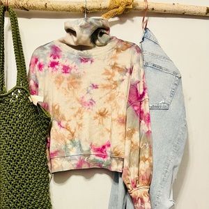 Funnel Neck Drop Shoulder Top